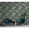 DUTCH WALLCOVERINGS Papier peint Tropical Bleu fonc&eacute; et dor&eacute;