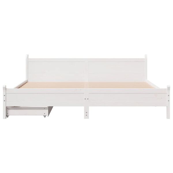 vidaXL Cadre de lit sans matelas blanc 200x200 cm bois massif de pin