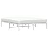 vidaXL Cadre de lit m&eacute;tal sans matelas blanc 150x200 cm
