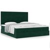 vidaXL Cadre de lit ottoman avec matelas vert fonc&eacute; 200x200 cm velours