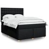 vidaXL Sommier &agrave; lattes de lit avec matelas Noir 140x190 cm Tissu
