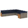 vidaXL Ensemble de canap&eacute; de jardin 10 pcs avec coussins gris r&eacute;sine tress&eacute;e