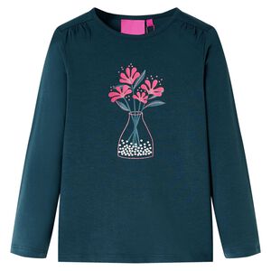 vidaXL T-shirt pour enfants &agrave; manches longues vert fonc&eacute; 116