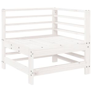vidaXL Canap&eacute; d'angle de jardin blanc bois de pin massif