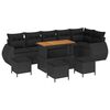 vidaXL Ensemble de canap&eacute; de jardin 10 pc Noir polyrotin