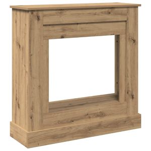 VidaXL Cadre de chemin&eacute;e ch&ecirc;ne artisanal 90x30x90 cm bois ing&eacute;nierie