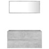 vidaXL Ensemble de meubles de salle de bain 2 pcs Gris b&eacute;ton