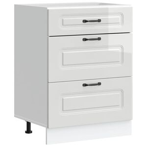 vidaXL Meuble bas de cuisine &laquo; Kalmar &raquo; Bois d'ing&eacute;nierie blanc brillant