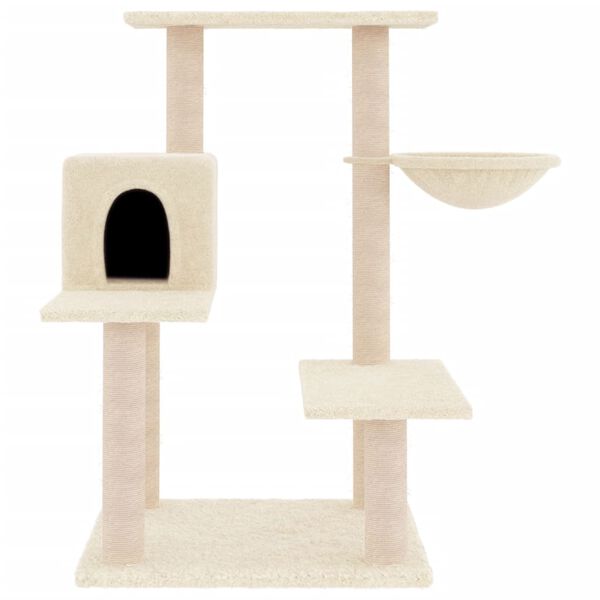 vidaXL Arbre &agrave; chat avec griffoirs en sisal cr&egrave;me 82,5 cm