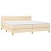 vidaXL Sommier &agrave; lattes de lit avec matelas Cr&egrave;me 200x200 cm Tissu