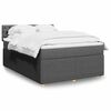 vidaXL Sommier &agrave; lattes de lit avec matelas Gris fonc&eacute; 140x190cm Tissu