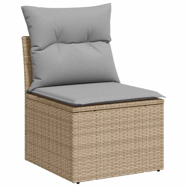 vidaXL Ensemble de canapé de jardin 8 pcs Beige Poly rotin