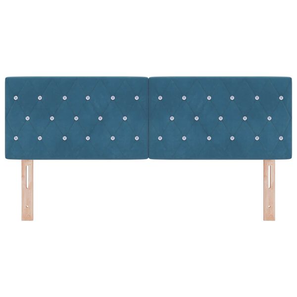 vidaXL T&ecirc;te de lit Bleu fonc&eacute; 160 cm Velours