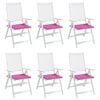 vidaXL Coussins de chaise de jardin lot de 6 rose 40x40x4 cm tissu