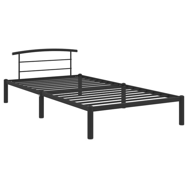 vidaXL Cadre de lit sans matelas noir m&eacute;tal 100x200 cm