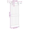 vidaXL Porte coulissante et kit de quincaillerie 85x210 cm pin massif