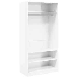vidaXL Garde-robe Blanc brillant 100x50x200 cm Bois d'ing&eacute;nierie