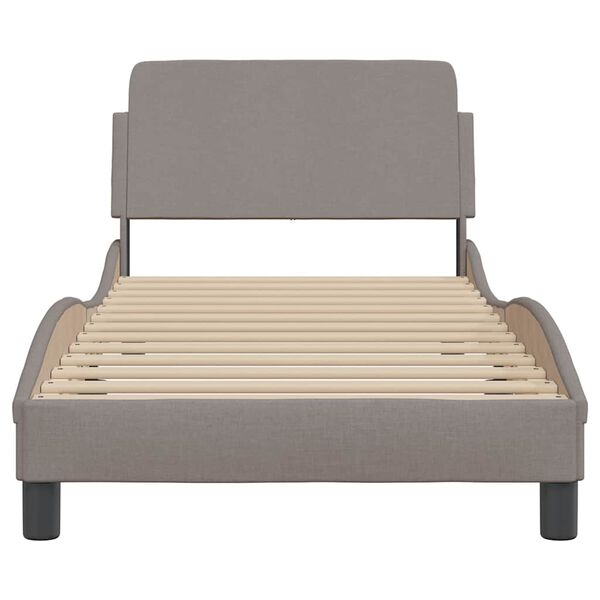 vidaXL Cadre de lit avec t&ecirc;te de lit Dover taupe 90x200cm tissu