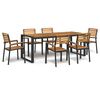 vidaXL Ensemble &agrave; manger de jardin 7 pcs bois d'acacia solide et m&eacute;tal