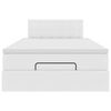 vidaXL Lit ottoman avec matelas & LED blanc pur 120x190cm similicuir