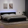 vidaXL Sommier &agrave; lattes de lit avec matelas et LED noir 180x220 cm velours