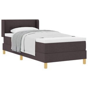 vidaXL Lit &agrave; ressorts avec matelas Marron fonc&eacute; 190 x 90 cm Polyester