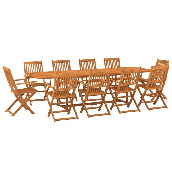 vidaXL Ensemble &agrave; manger de jardin 11 pcs 280x90x75 cm bois d'acacia