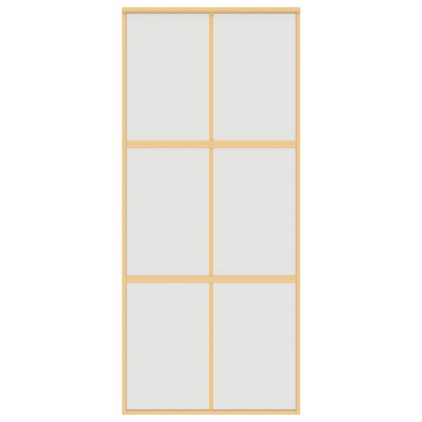 vidaXL Porte coulissante dor&eacute; 90x205 cm verre ESG d&eacute;poli et aluminium
