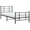 vidaXL Cadre de lit m&eacute;tal sans matelas avec pied de lit noir 90x200 cm