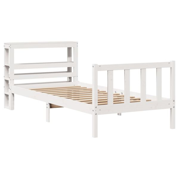 vidaXL Cadre de lit sans matelas blanc 90x200 cm bois de pin massif