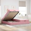 vidaXL Cadre de lit avec matelas avec matelas 2 pcs Rose Velours