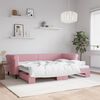 vidaXL Lit de jour avec gigogne sans matelas rose 80x200 cm