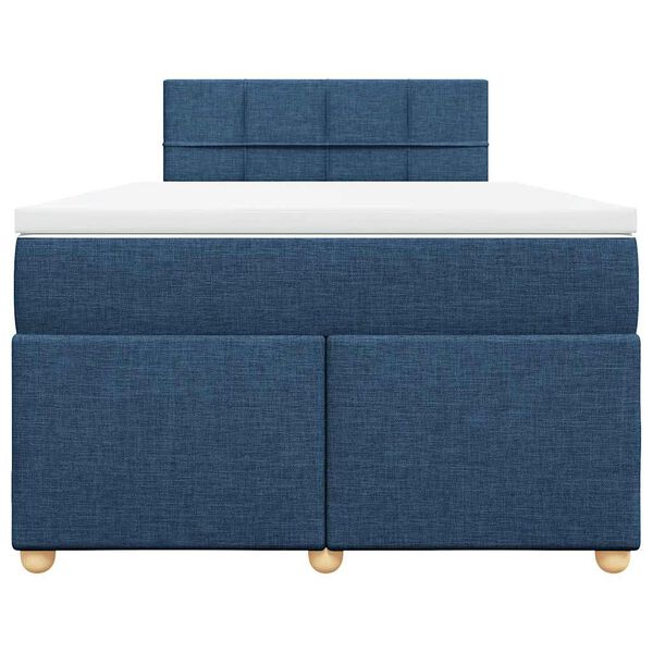 vidaXL Sommier &agrave; lattes de lit avec matelas bleu 120x190 cm tissu