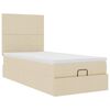 vidaXL Lit ottoman avec matelas cr&egrave;me 100x200 cm tissu