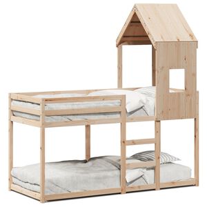 vidaXL Lit superpos&eacute; sans matelas 90x200 cm bois de pin massif