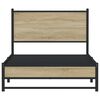vidaXL Cadre de lit en m&eacute;tal sans matelas ch&ecirc;ne sonoma 100x190 cm
