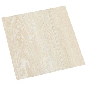 vidaXL Planches de sol Blanc et Beige 5,11 m&sup2; 55 pi&egrave;ces PVC