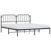 vidaXL Cadre de lit m&eacute;tal sans matelas avec t&ecirc;te de lit noir 193x203cm