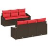 vidaXL Ensemble de Canap&eacute;s 7 pc 3-Nombre de places Marron et rouge
