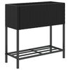 vidaXL Jardini&egrave;re avec &eacute;tag&egrave;re noir r&eacute;sine tress&eacute;e