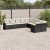 vidaXL Salon de jardin 10 pcs avec coussins noir r&eacute;sine tress&eacute;e