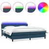 vidaXL Sommier &agrave; lattes de lit et matelas et LED bleu fonc&eacute; 180x220cm velours