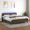 vidaXL Sommier &agrave; lattes de lit matelas et LED Marron fonc&eacute; 180x200cm
