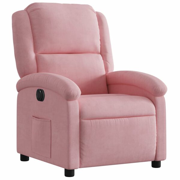 vidaXL Fauteuil inclinable &eacute;lectrique Rose Velours
