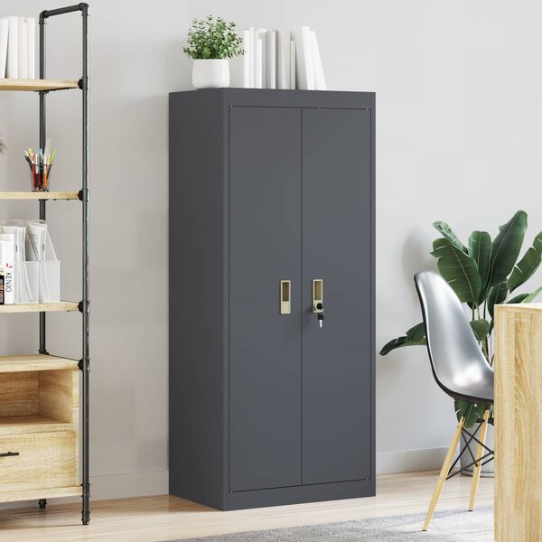 vidaXL Armoire de rangement Anthracite 60 x 40 x 140 cm Acier