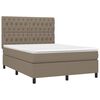 vidaXL Sommier &agrave; lattes de lit avec matelas Taupe 140x200 cm Tissu