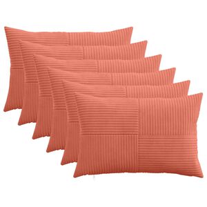 vidaXL Housse de coussin 6 pc ALMELO Rouge orange 30 x 50 cm