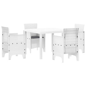 vidaXL Ensemble de salle &agrave; manger pour jardin 5 pc Blanc Polypropyl&egrave;ne