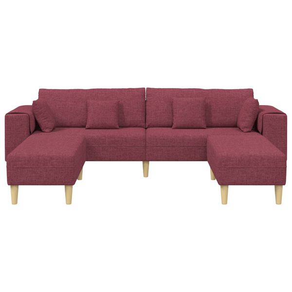 vidaXL Sofa en tissu avec coussin Bordeaux 208 cm tissu