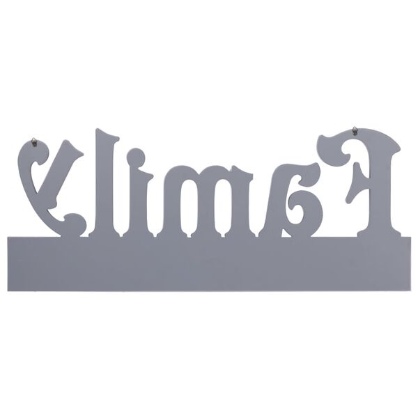 vidaXL Porte-manteau mural FAMILY Gris 74x29,5 cm